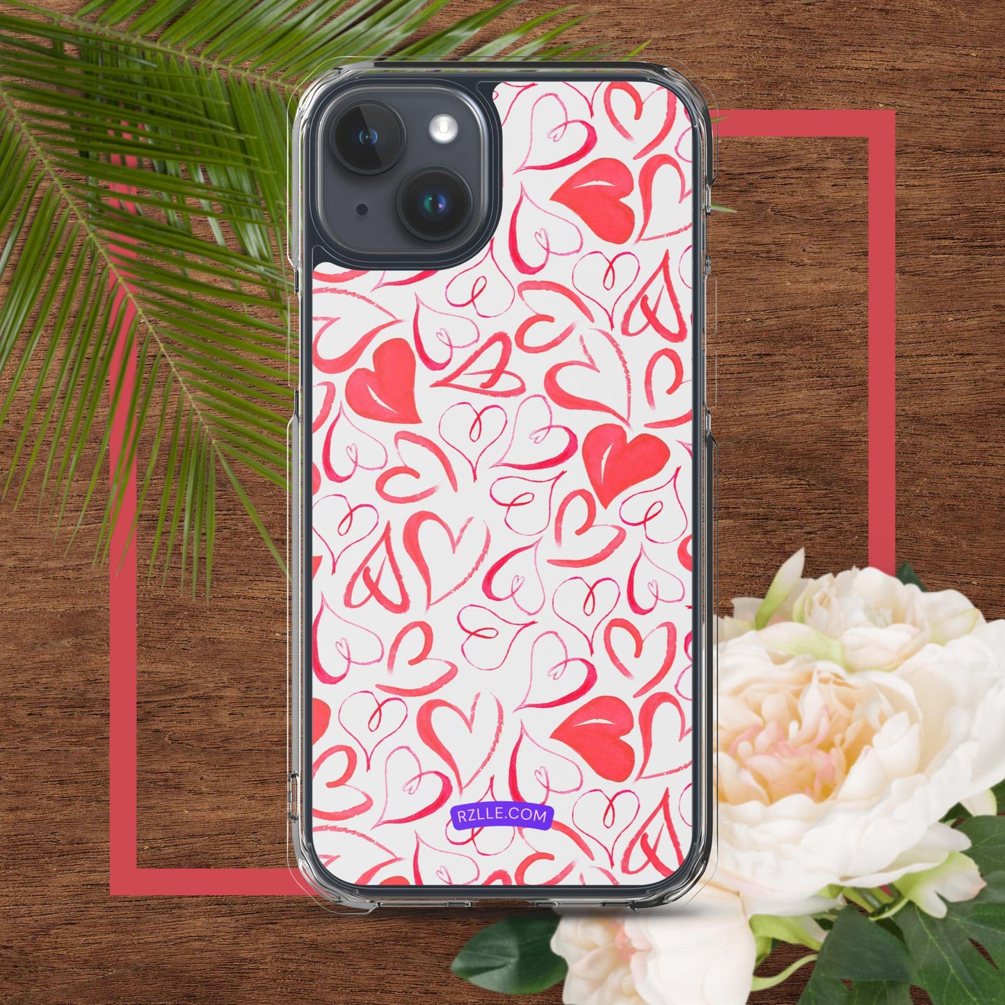 Watercolor Hearts Clear Phone Case for iPhone®