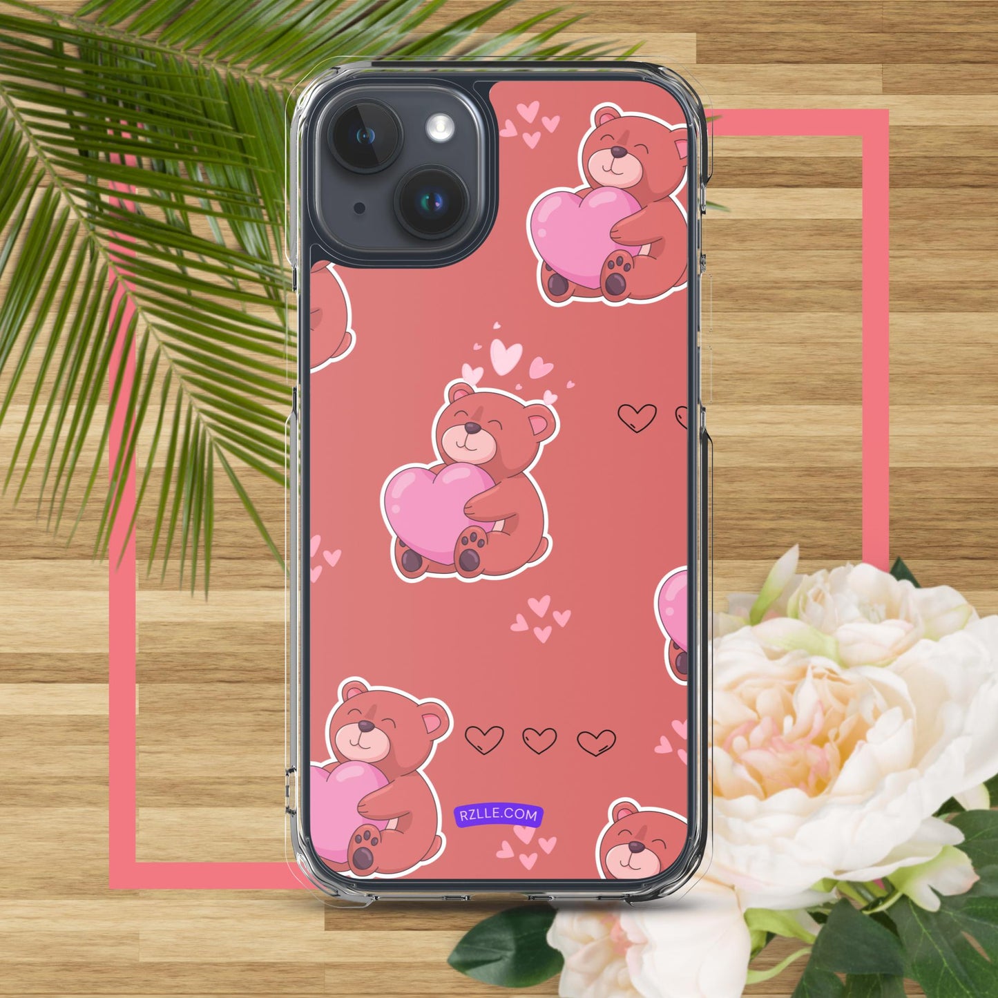 Bear Hug  Heart Clear Phone Case for iPhone®