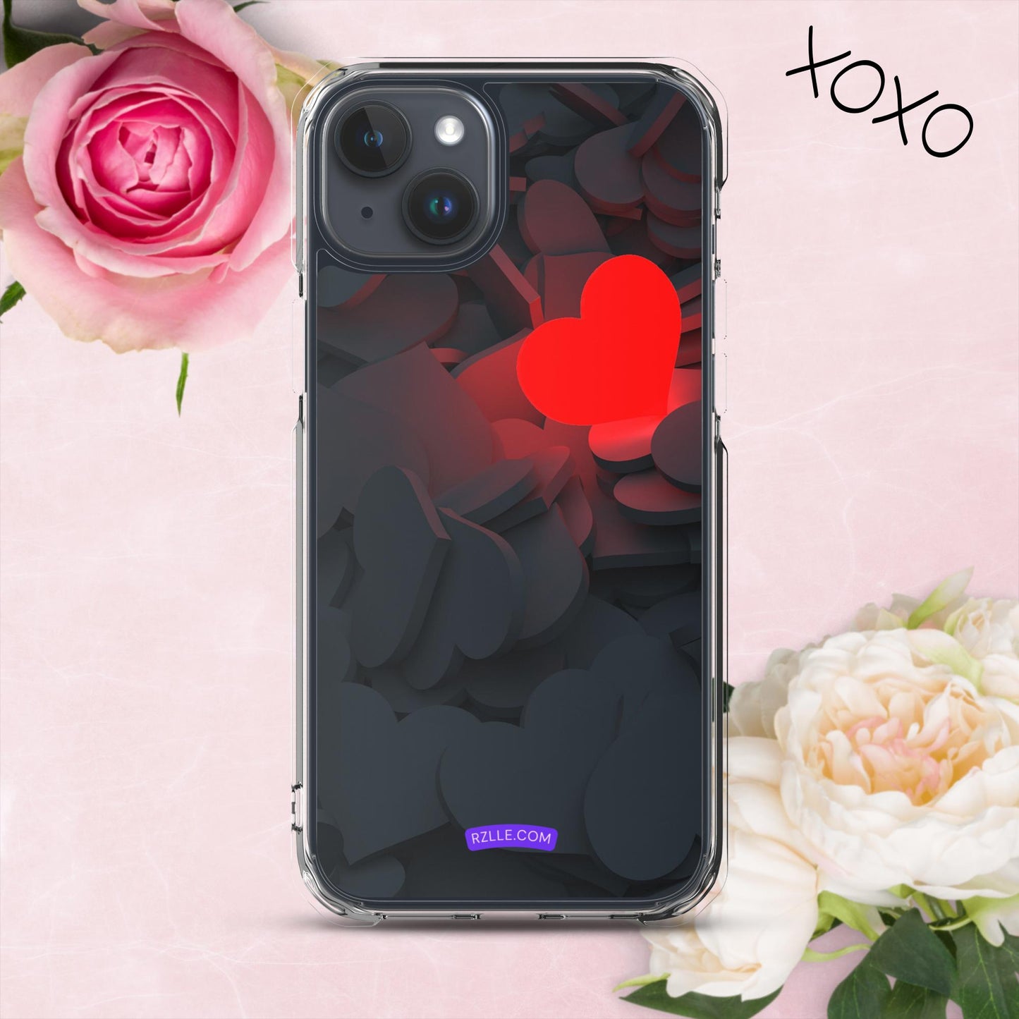 Glowing Heart Clear Phone Case for iPhone®