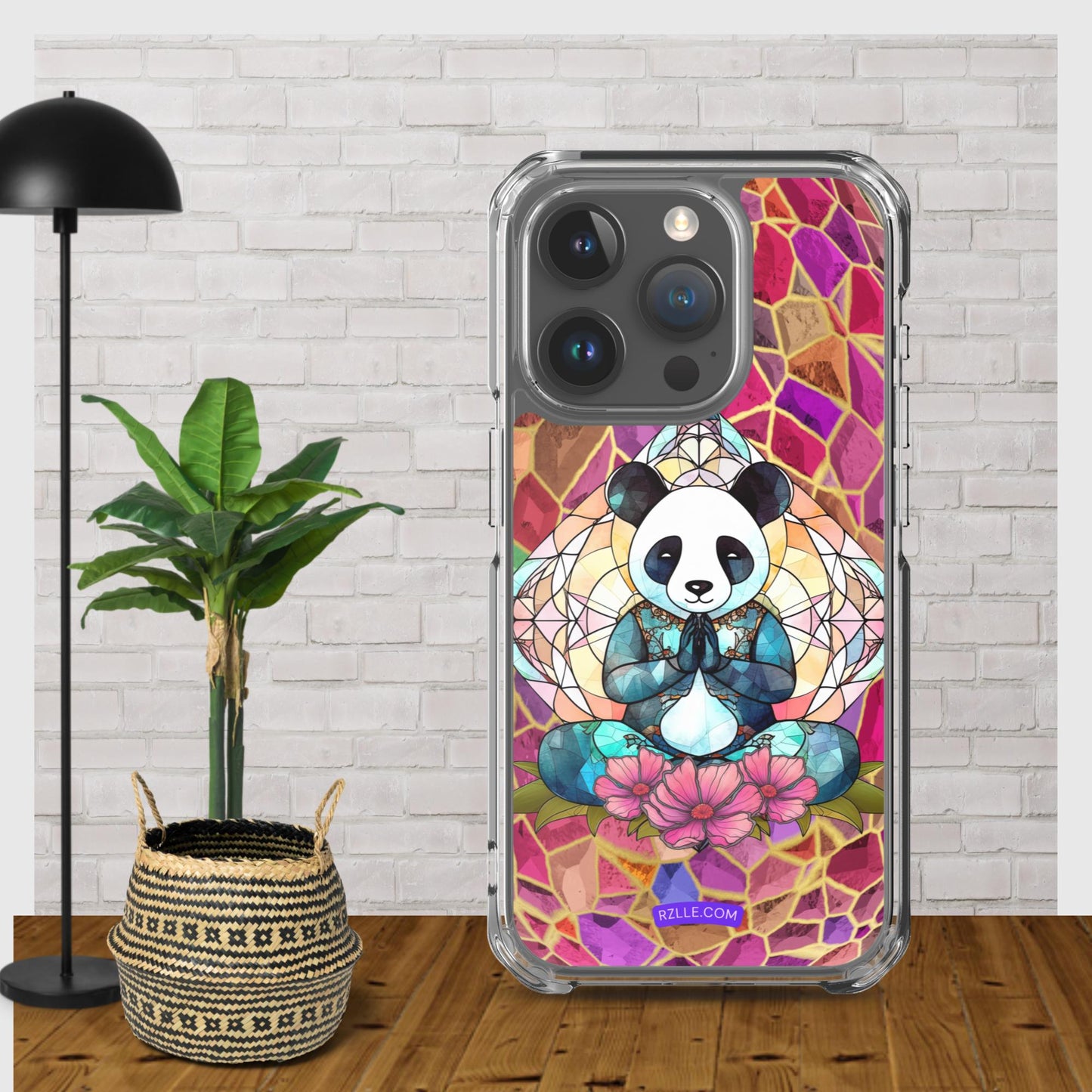 Panda Stained Glass Clear Phone Case for iPhone®