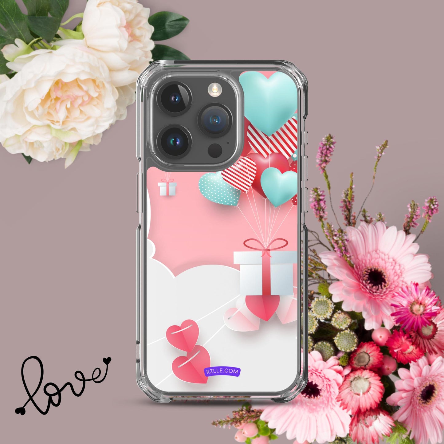 Hearts & Gifts Clear Phone Case for iPhone®