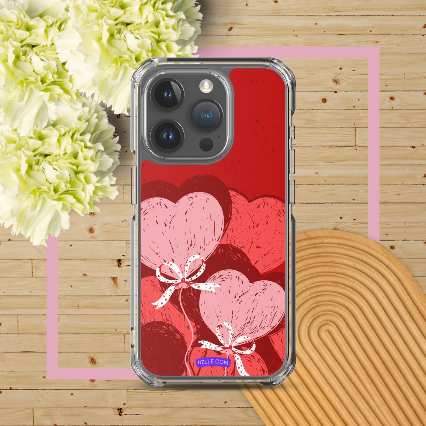 Hearts With Bows Clear Phone Case for iPhone®