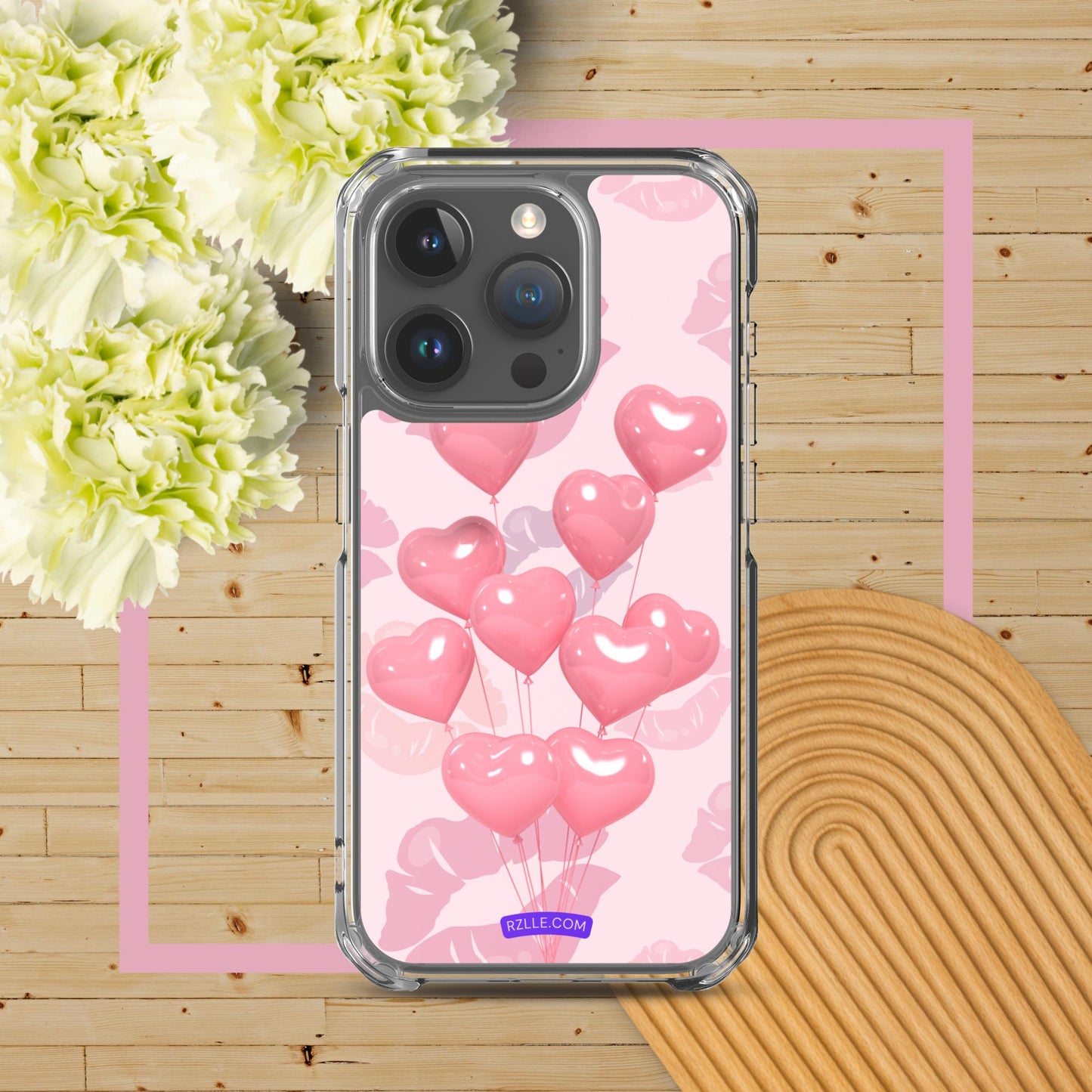 Pink Balloon Hearts Clear Phone Case for iPhone®