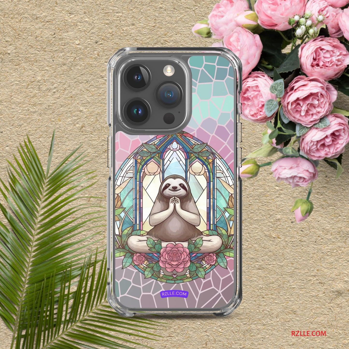 Sloth Stained Glass Clear Phone Case for iPhone®