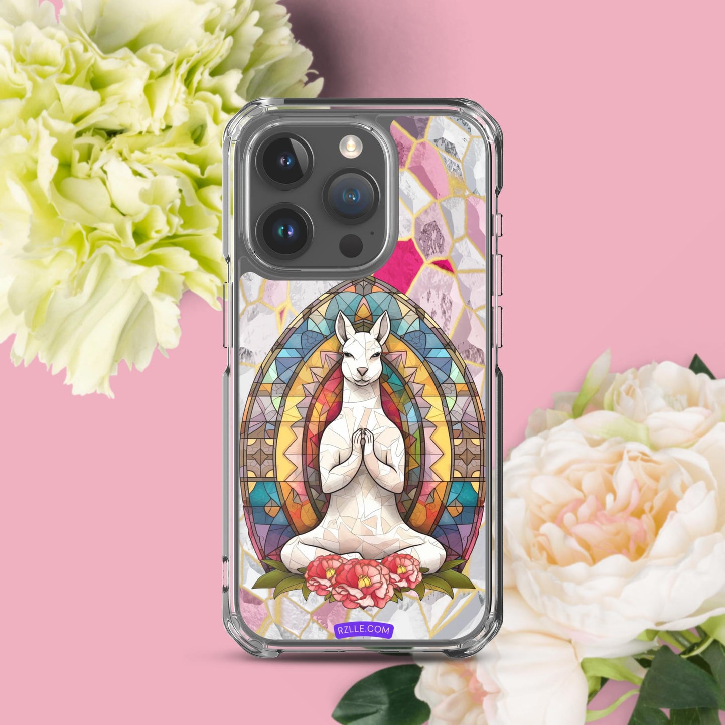 Kangaroo Stained Glass Clear Phone Case for iPhone®