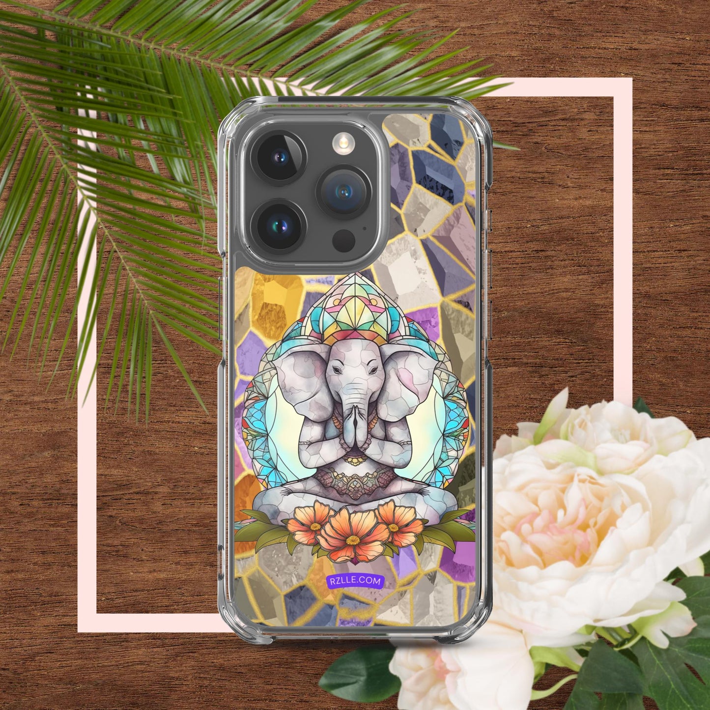 Zen Elephant Stained Glass Clear Phone Case for iPhone®