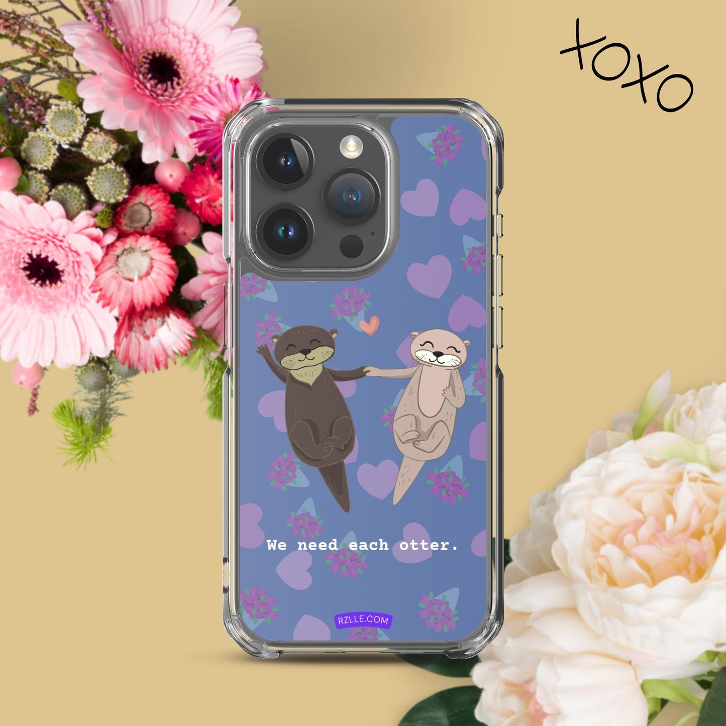 Cute Otters Clear Phone Case for iPhone®