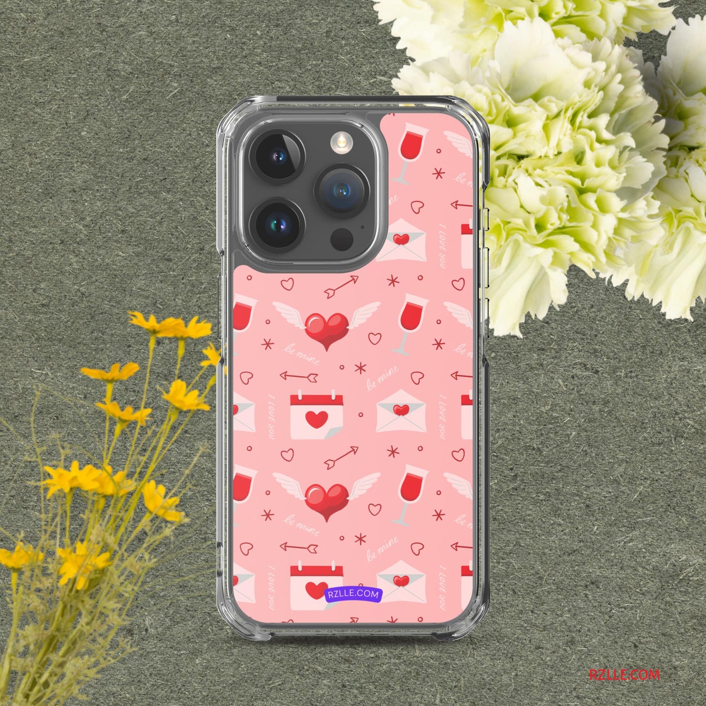 Red Flying Hearts Clear Phone Case for iPhone®