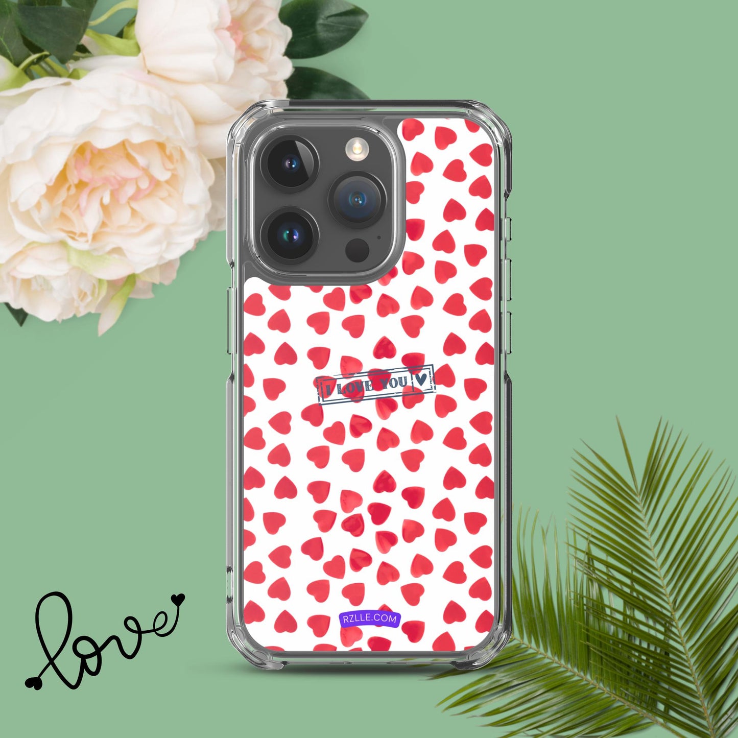 Little Red Hearts Clear Phone Case for iPhone®