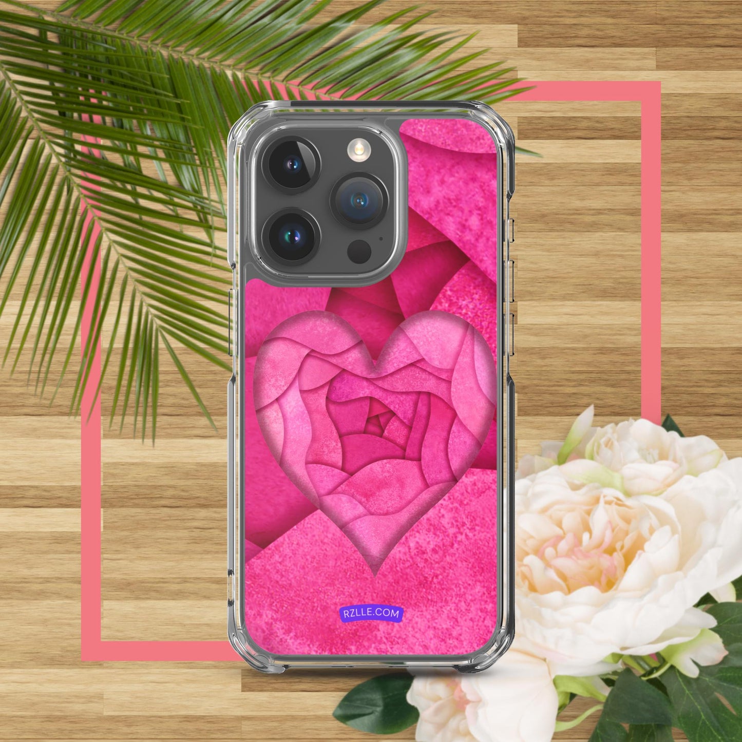 Pink Paper Hearts  Clear Phone Case for iPhone®