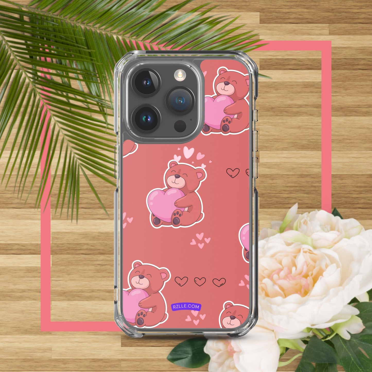 Bear Hug  Heart Clear Phone Case for iPhone®