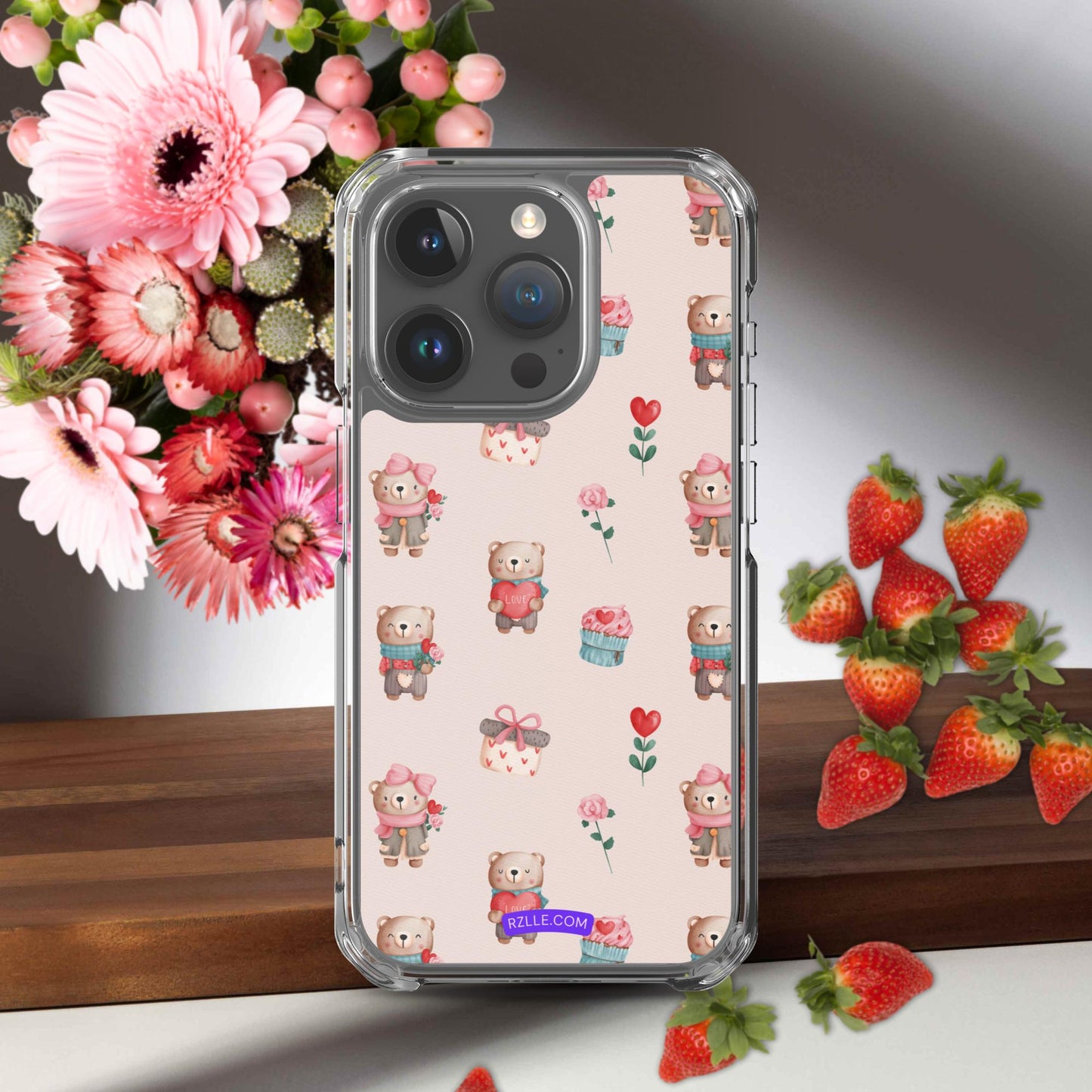 Cute Valentine Bears Clear Phone Case for iPhone®