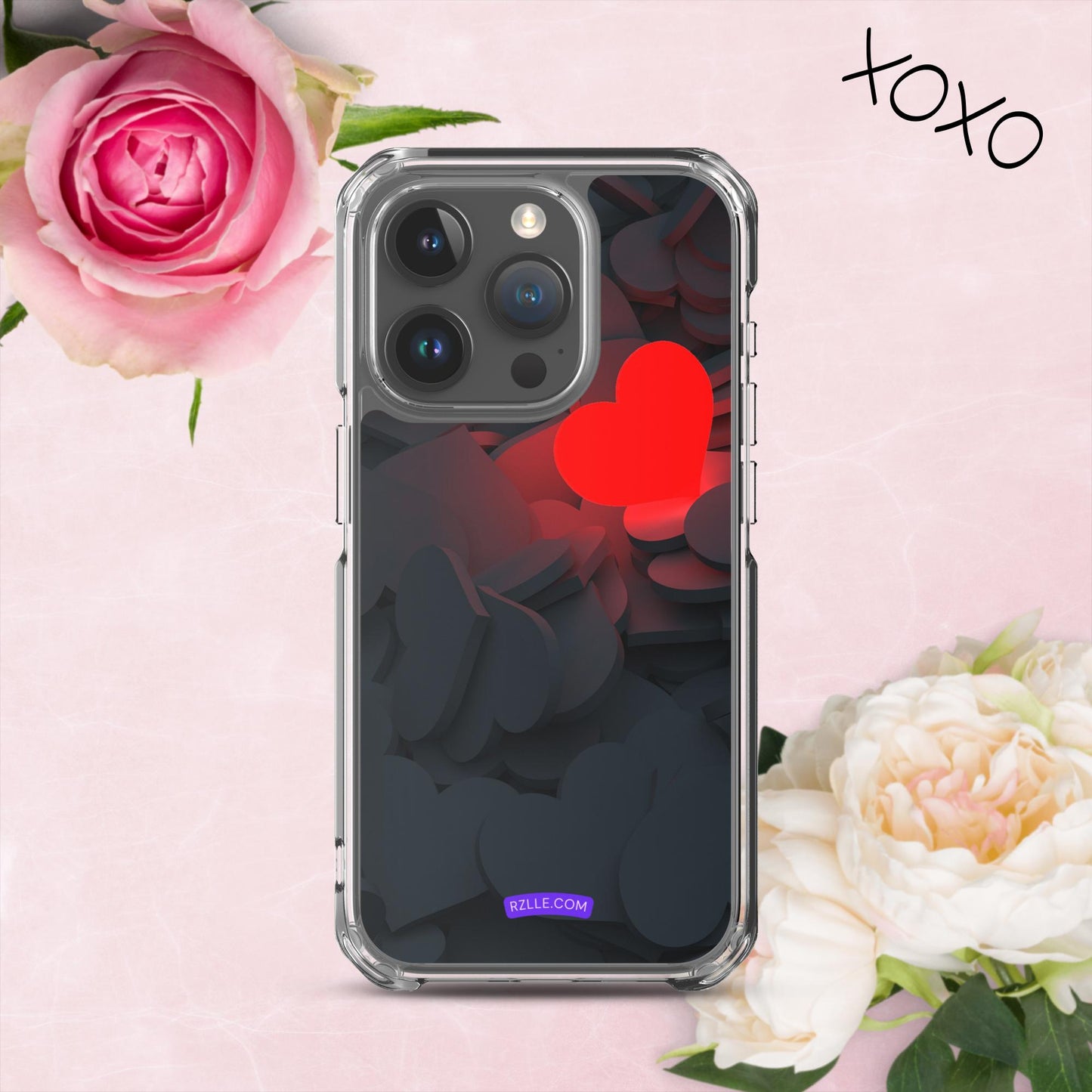 Glowing Heart Clear Phone Case for iPhone®