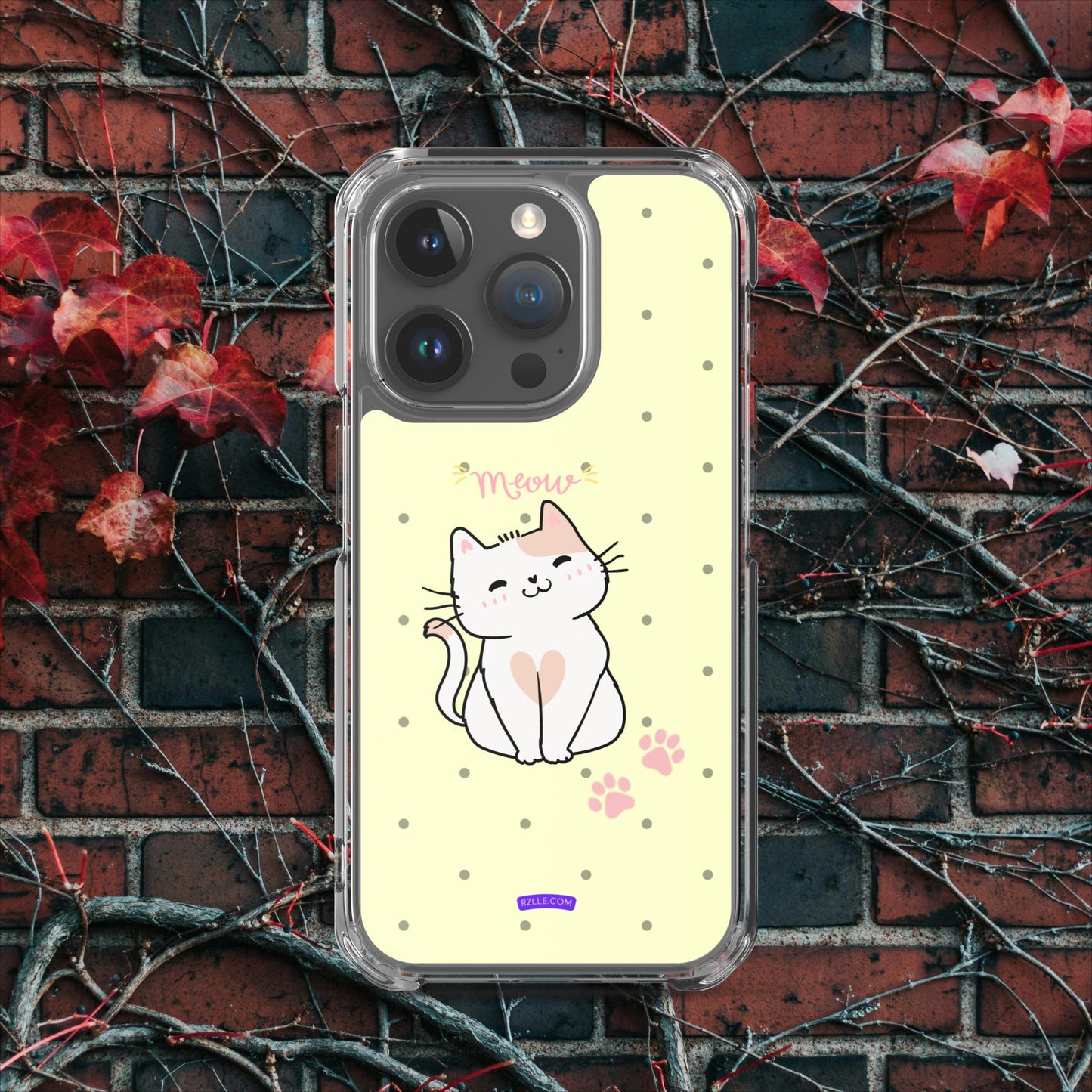 Cute White Cat Clear Case for iPhone®