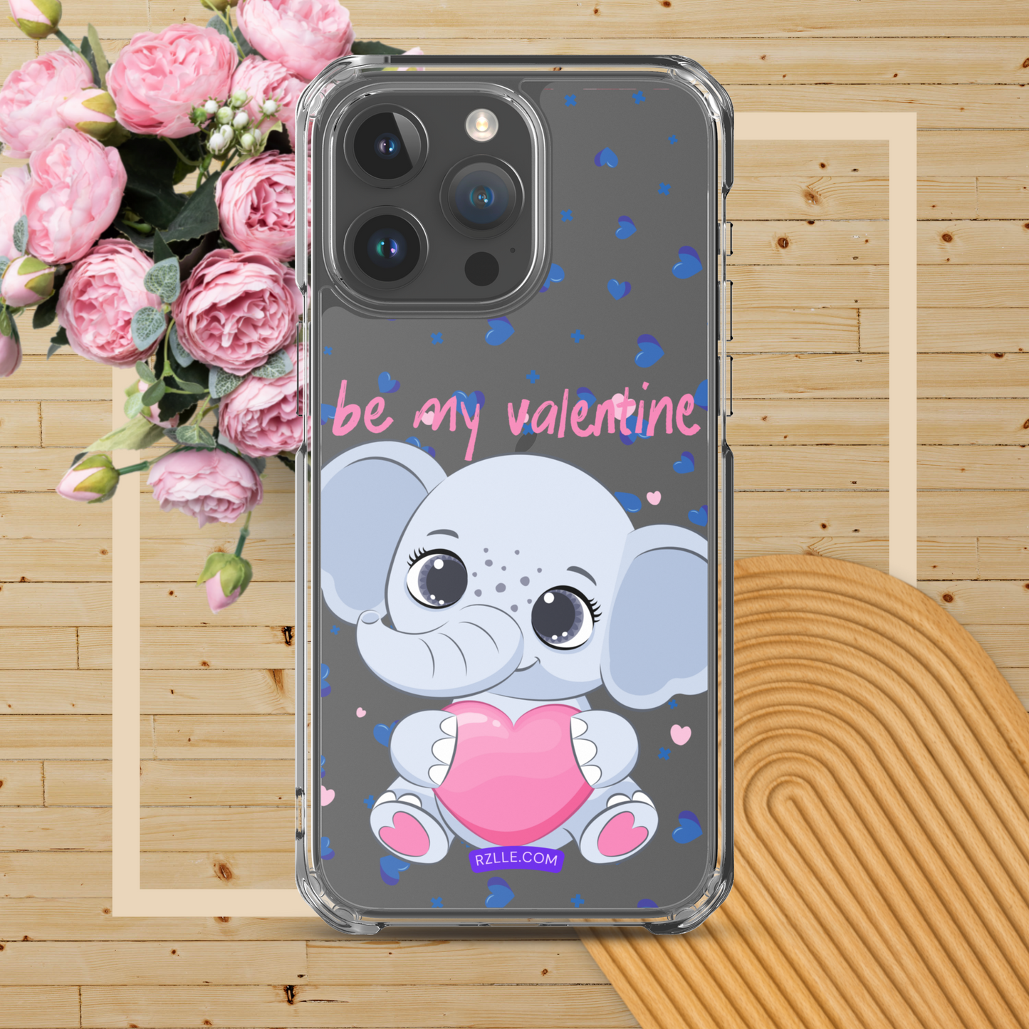 Cute Elephant Be My Valentine Clear Phone Case for iPhone®