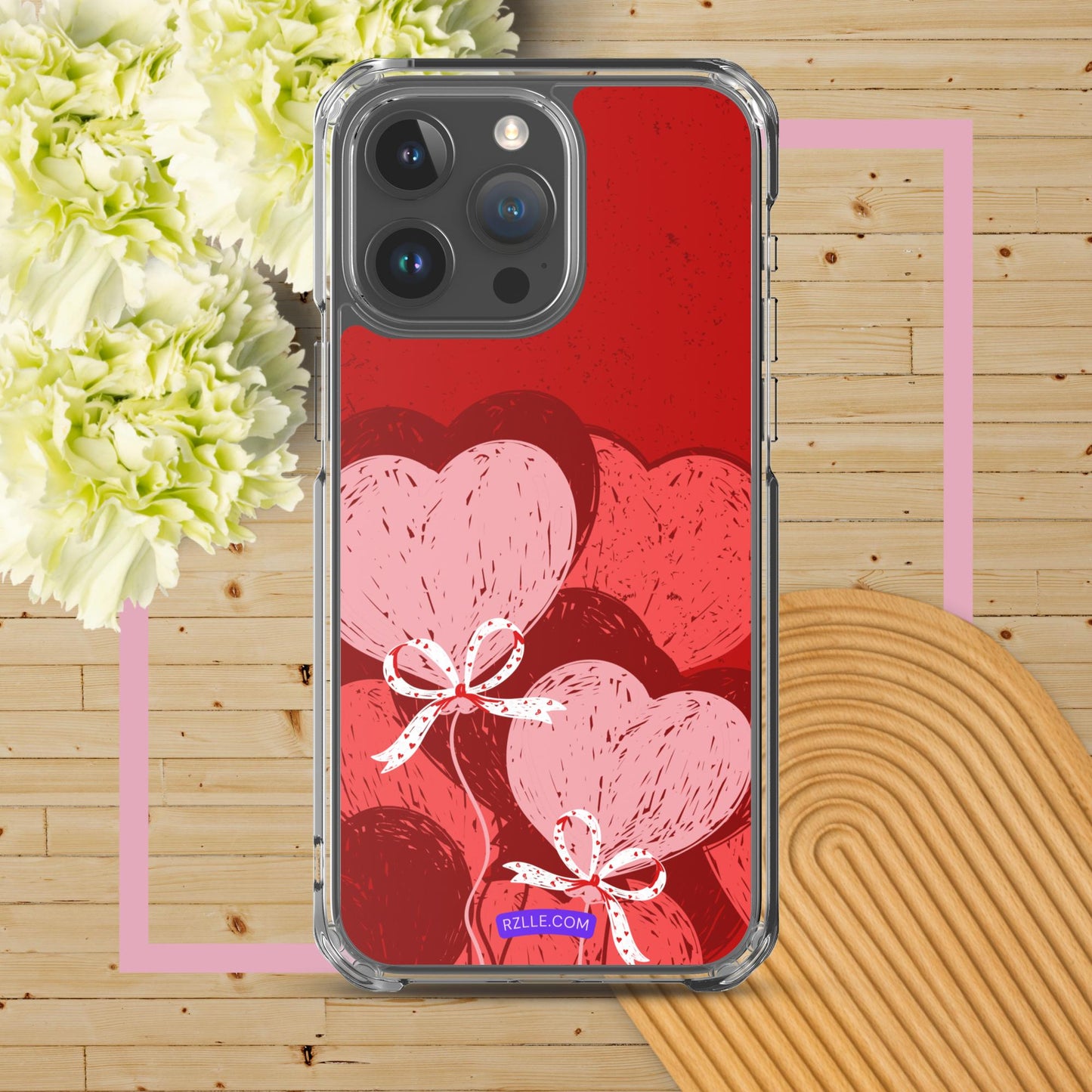 Hearts With Bows Clear Phone Case for iPhone®