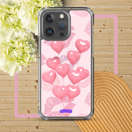 Pink Balloon Hearts Clear Phone Case for iPhone®