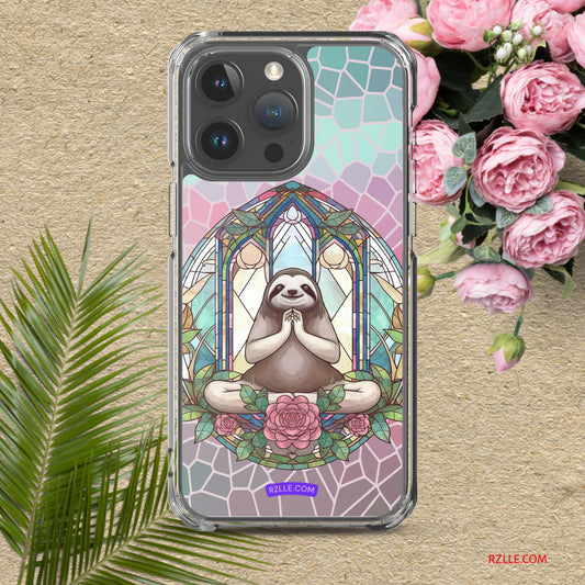 Sloth Stained Glass Clear Phone Case for iPhone®