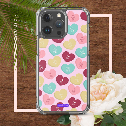 Colored  Hearts Clear Phone Case for iPhone®