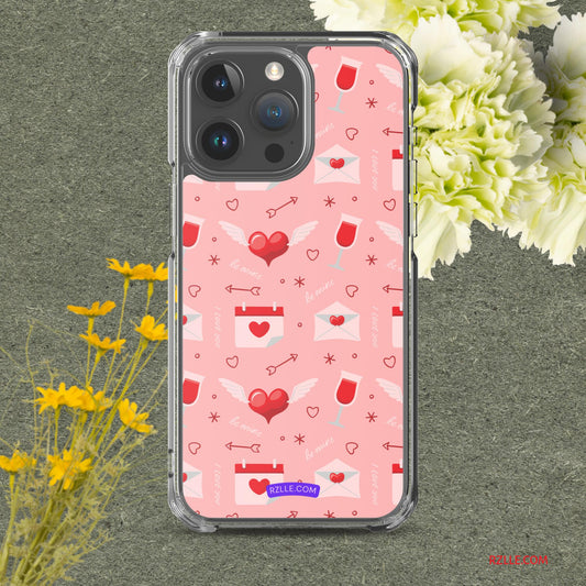 Red Flying Hearts Clear Phone Case for iPhone®