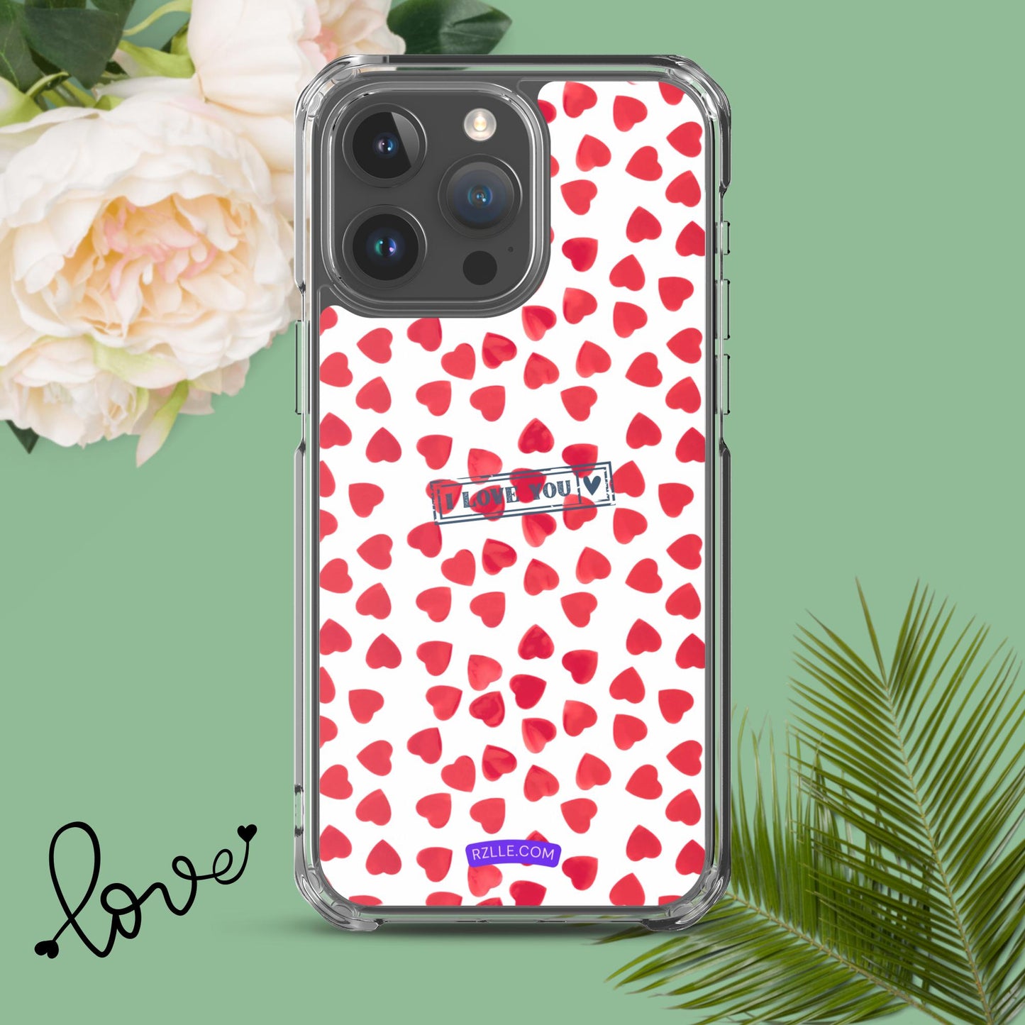 Little Red Hearts Clear Phone Case for iPhone®