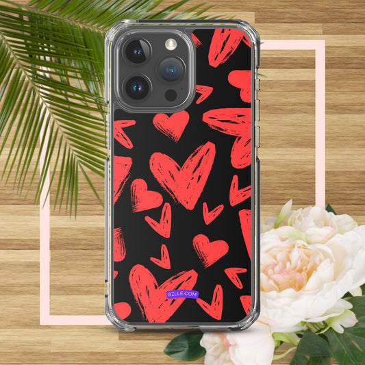 Funky Red Hearts  Clear Phone Case for iPhone®