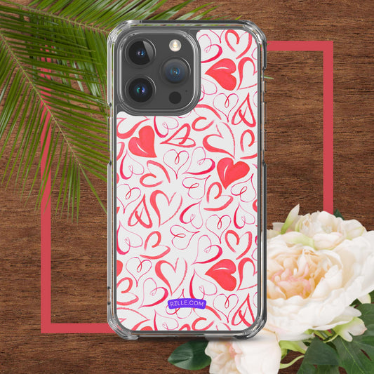 Watercolor Hearts Clear Phone Case for iPhone®