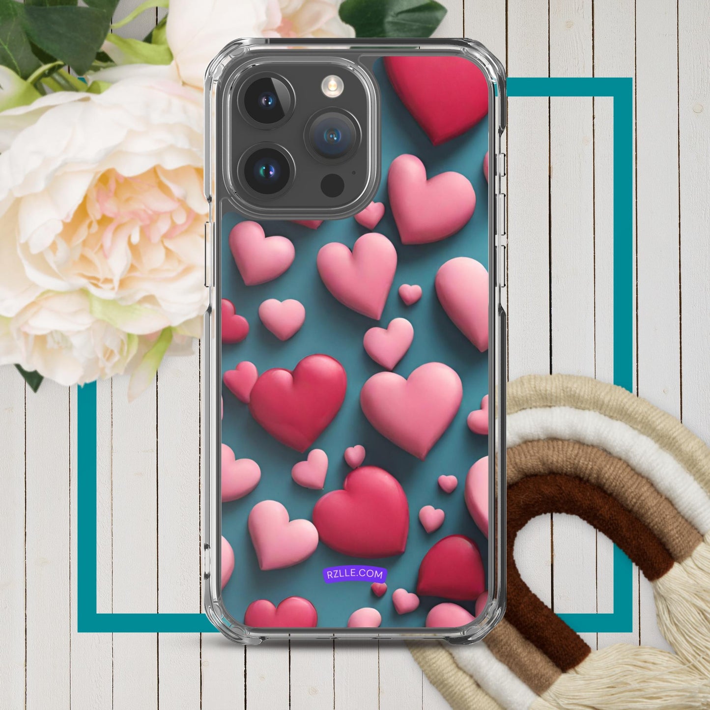 Clay Hearts Clear Phone Case for iPhone®