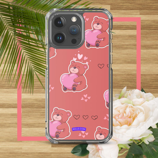 Bear Hug  Heart Clear Phone Case for iPhone®