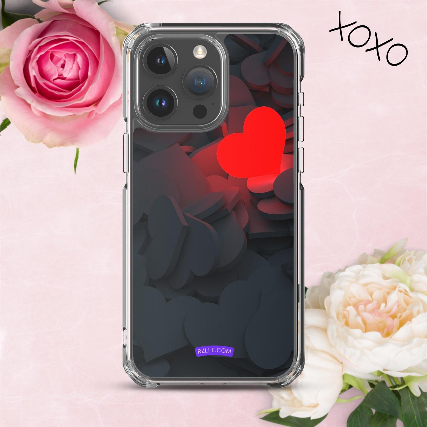 Glowing Heart Clear Phone Case for iPhone®