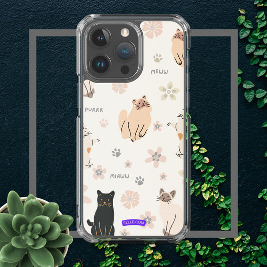 Cute Cats Clear Phone Case for iPhone®