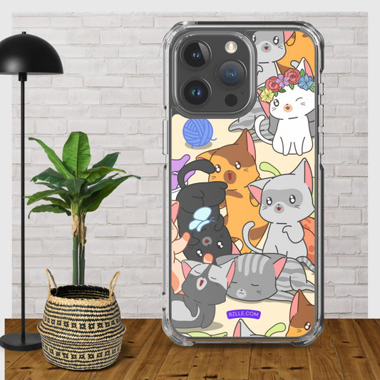 Cute Kawaii Cats Clear Case for iPhone®