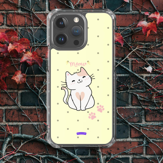 Cute White Cat Clear Case for iPhone®