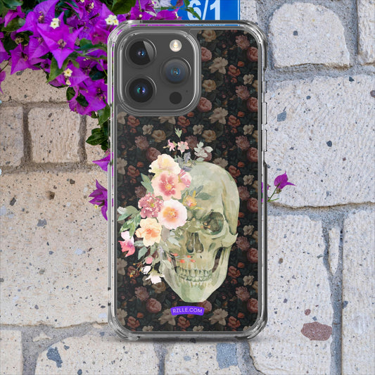 Flower Gothic Skull Clear Case for iPhone®