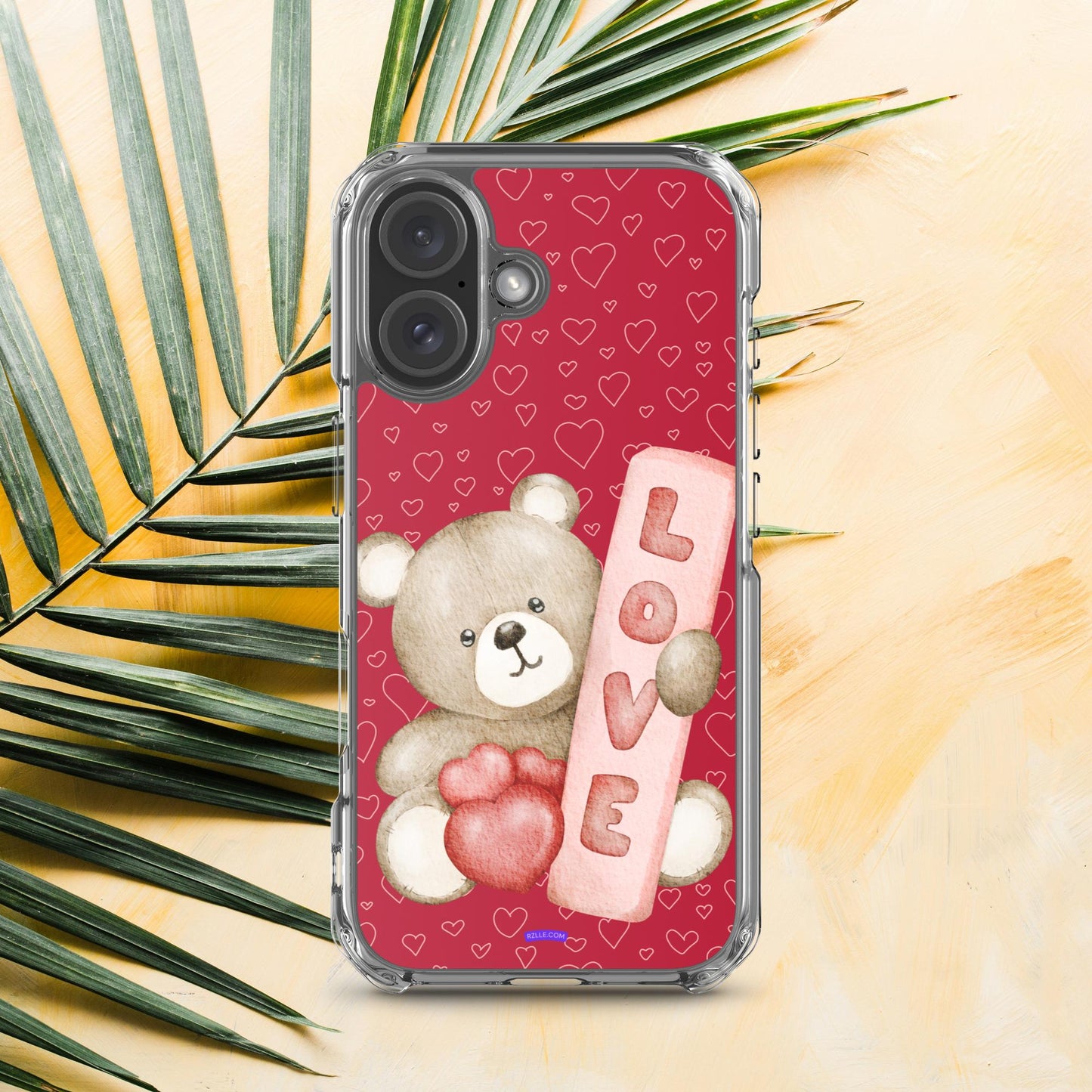 Bear Love & Hearts Clear Phone Case for iPhone®