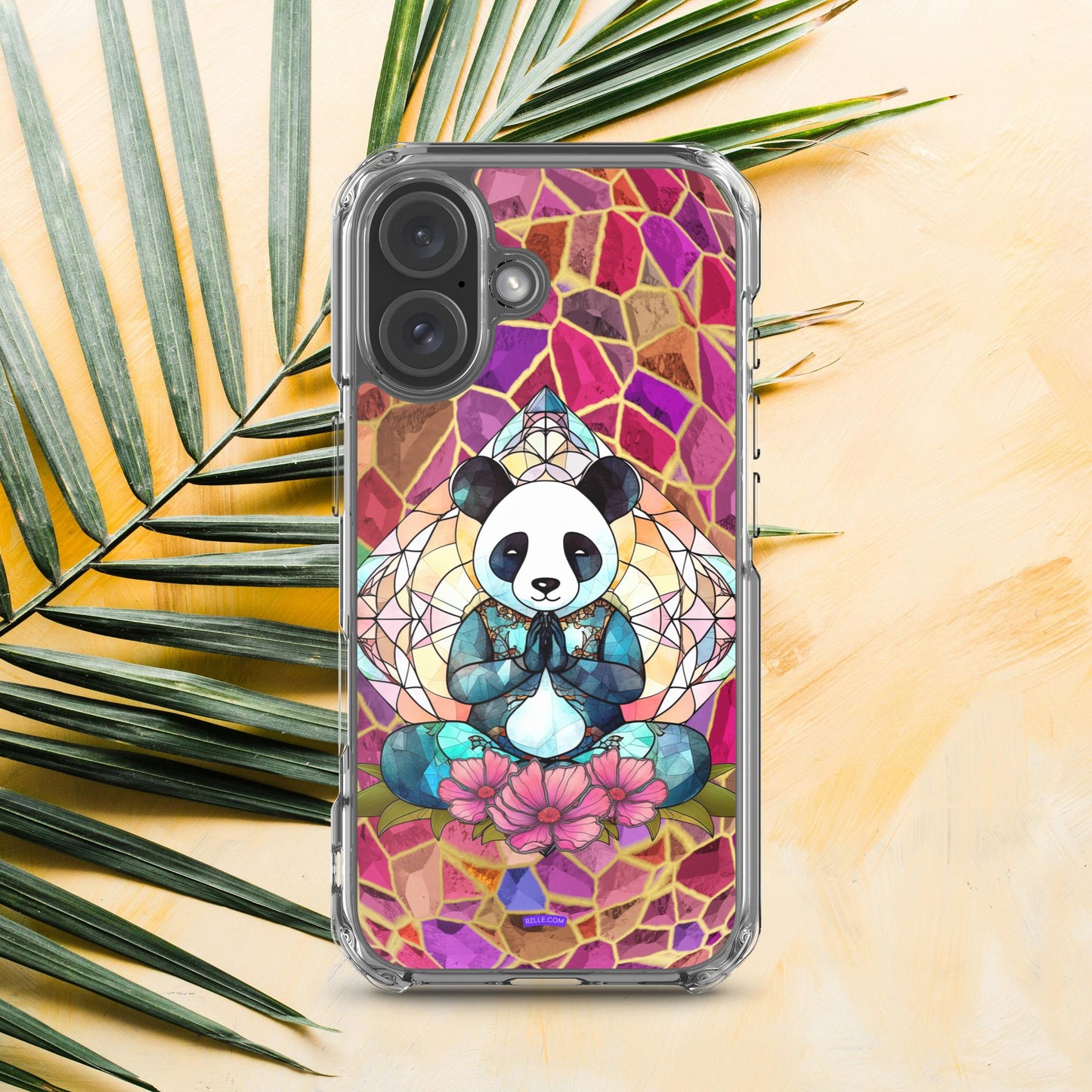 Panda Stained Glass Clear Phone Case for iPhone®