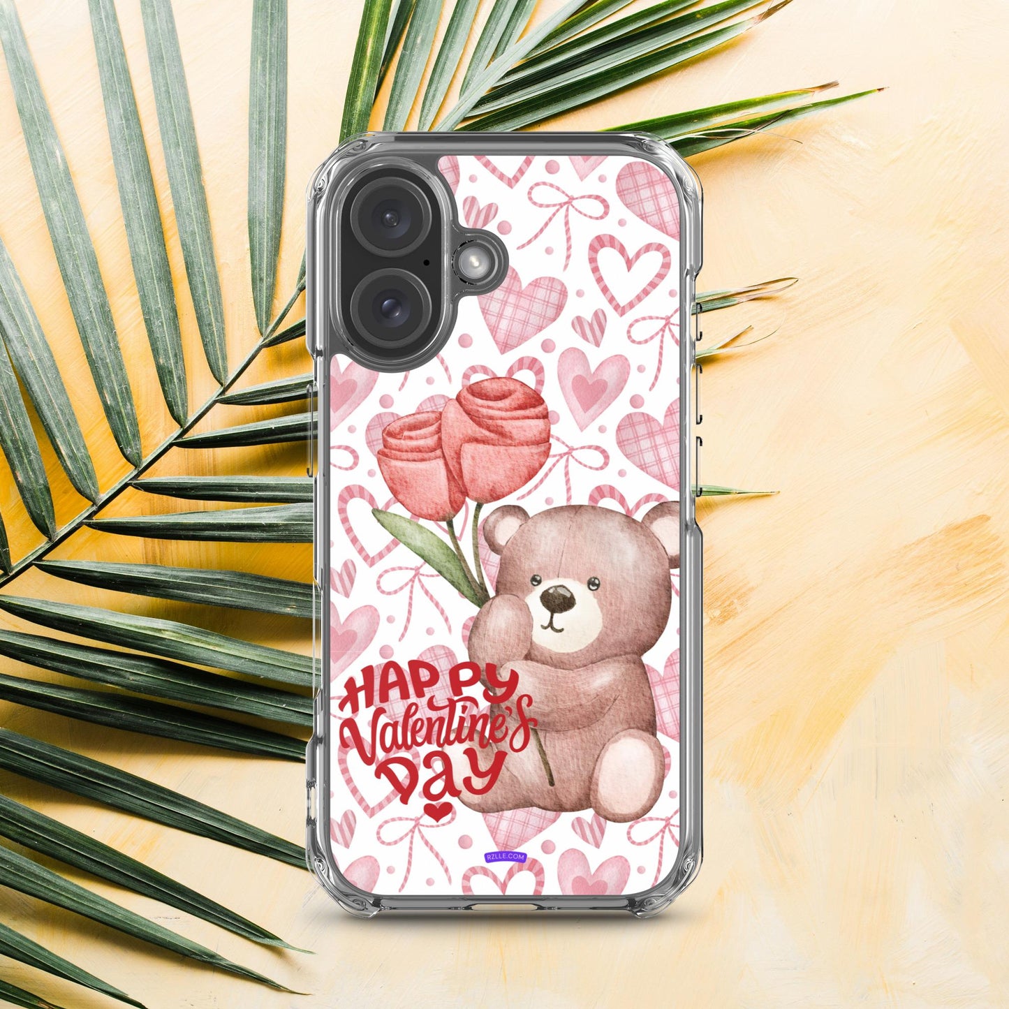 Valentine's Day Bear & Flowers  Clear Phone Case for iPhone®