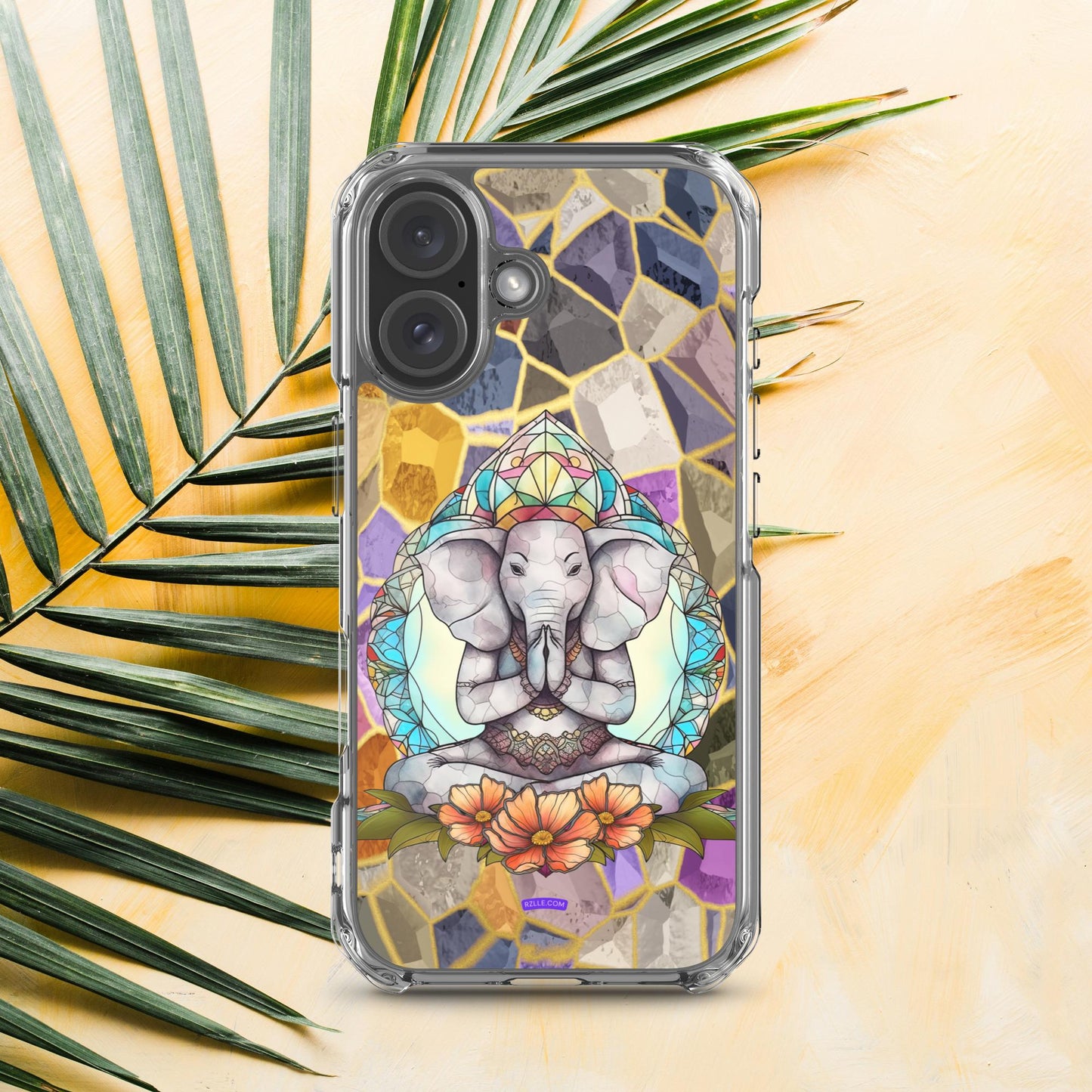 Zen Elephant Stained Glass Clear Phone Case for iPhone®