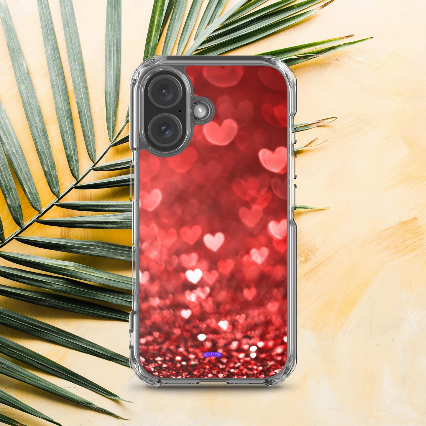 Dreamy Glitter Hearts Clear Phone Case for iPhone®