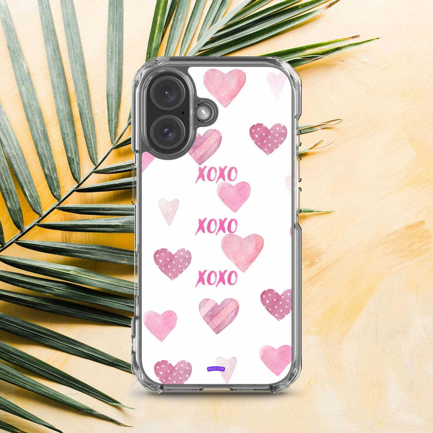 XOXO Pink Hearts Clear Phone Case for iPhone®