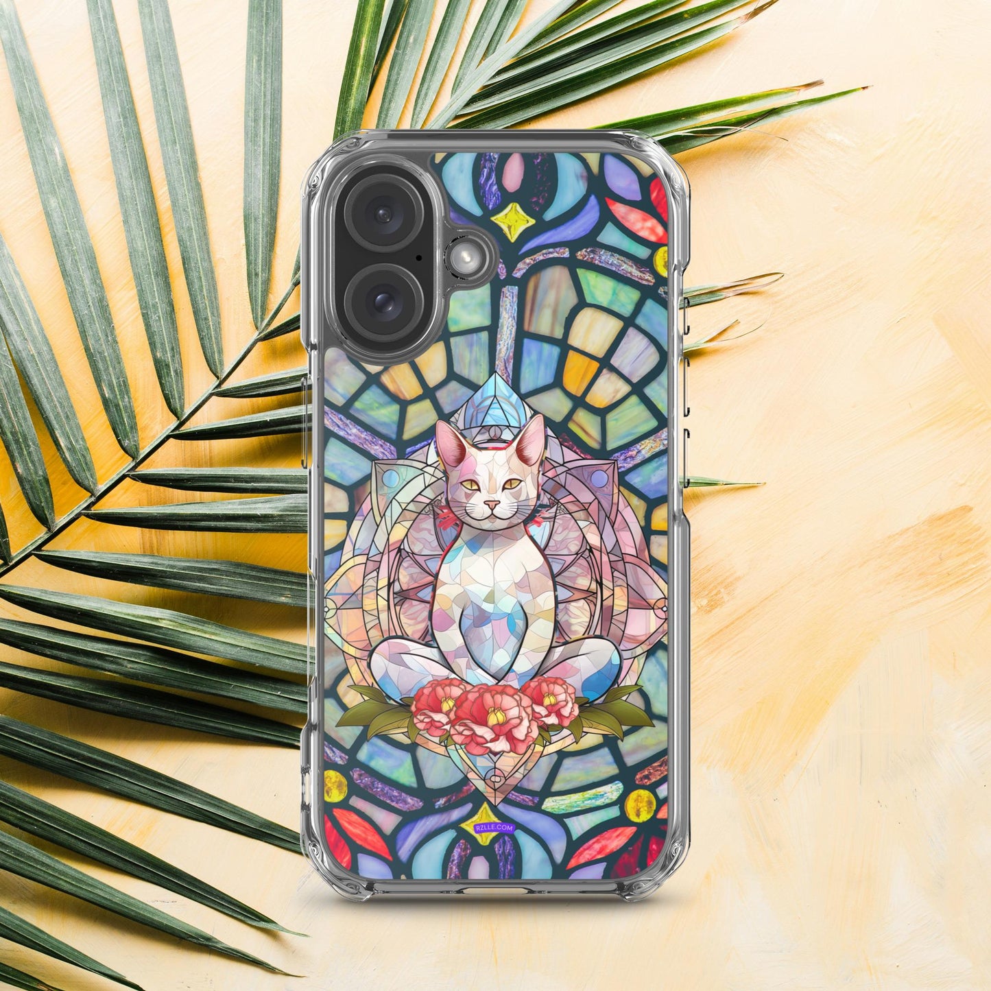 Cat Stained Glass Clear Phone Case for iPhone®