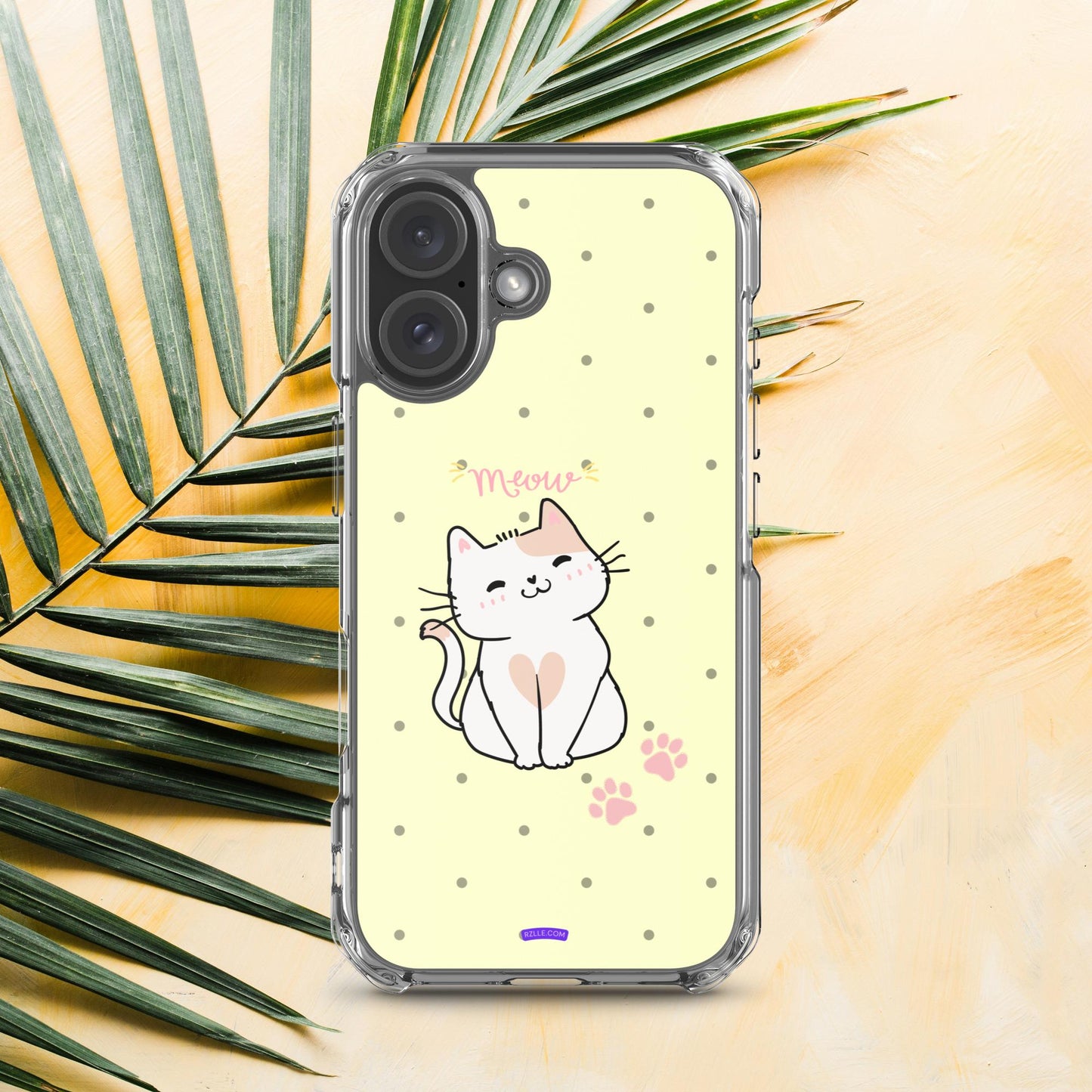 Cute White Cat Clear Case for iPhone®