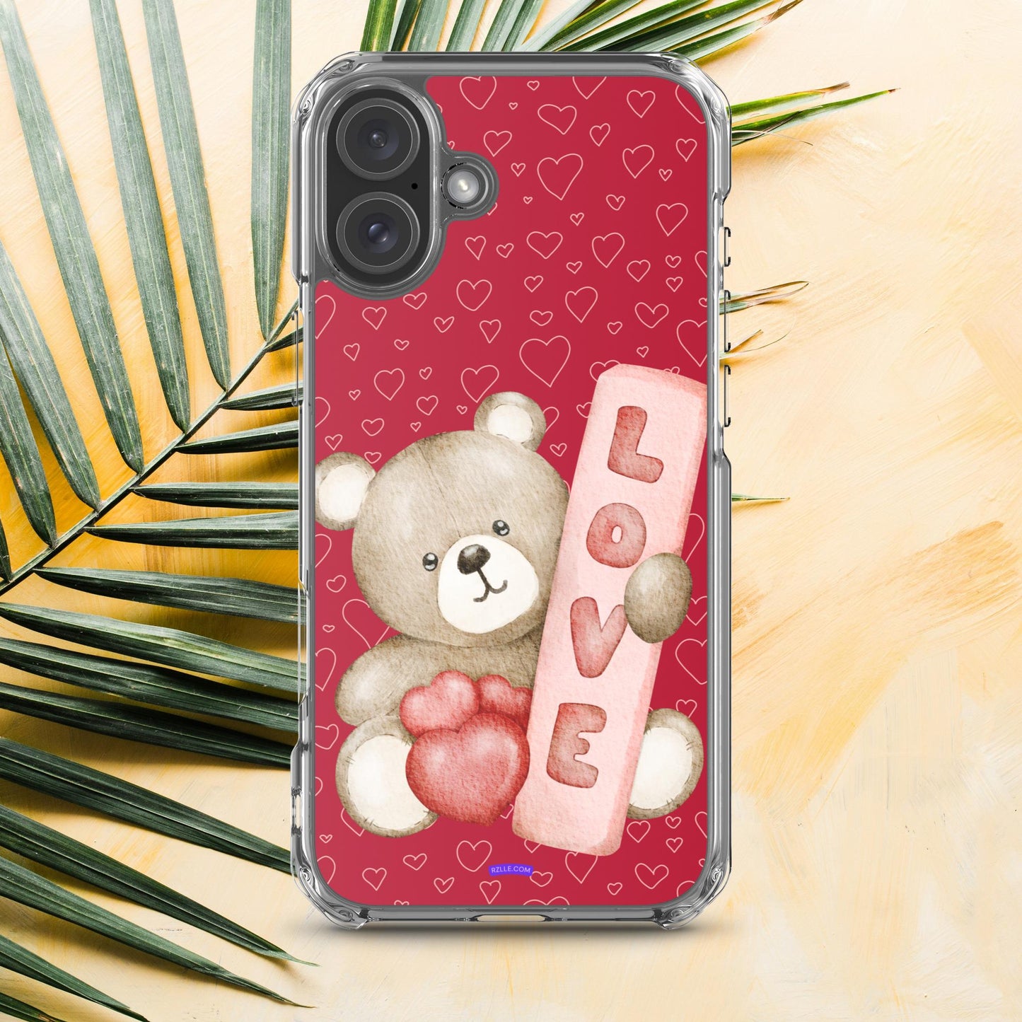 Bear Love & Hearts Clear Phone Case for iPhone®