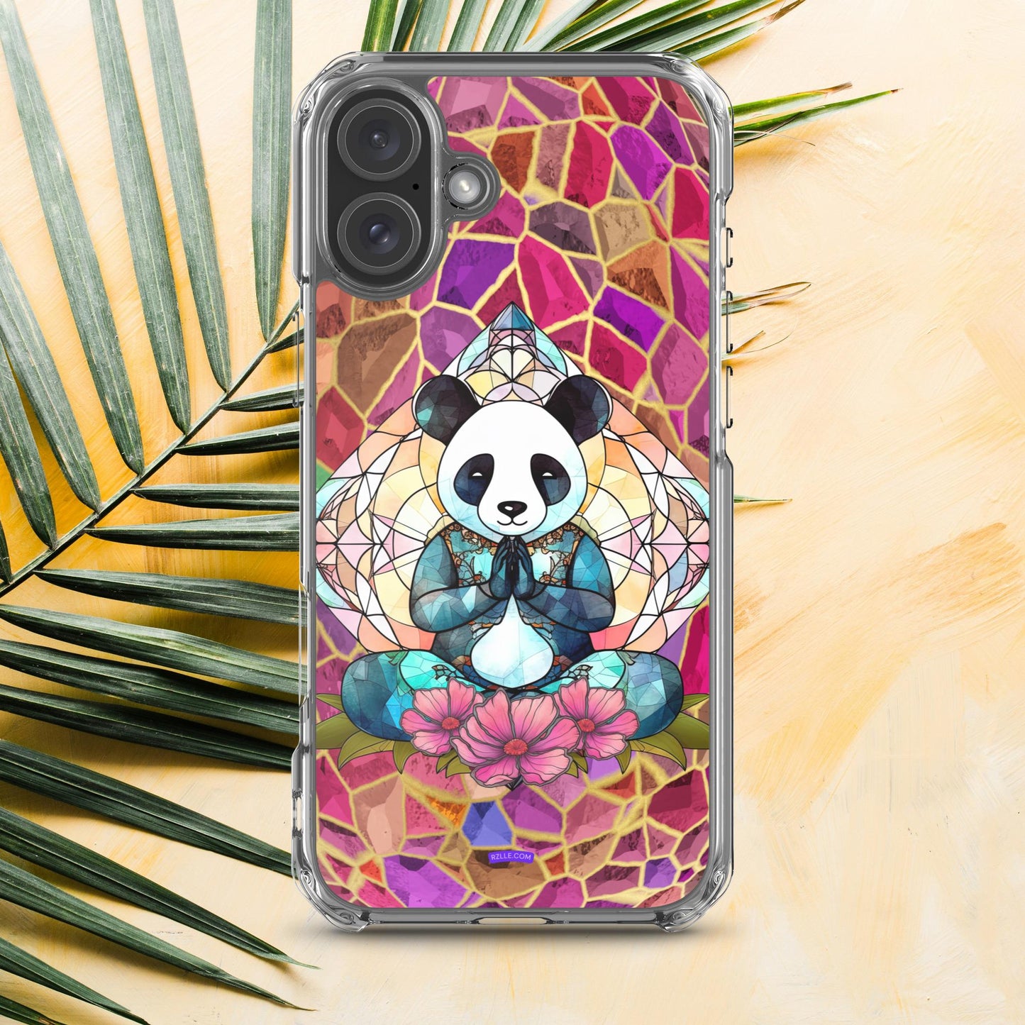 Panda Stained Glass Clear Phone Case for iPhone®