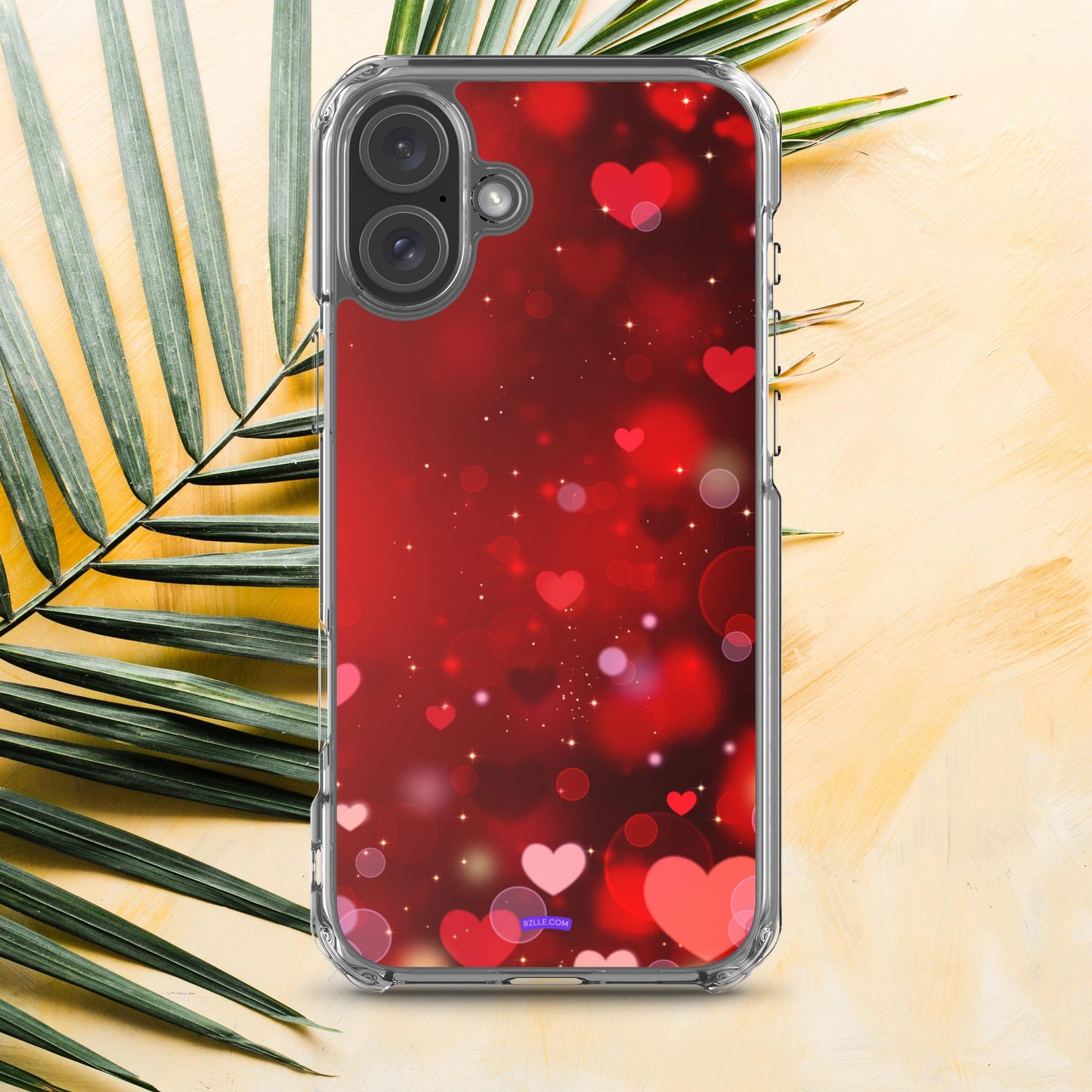 Sparkling Hearts Clear Phone Case for iPhone®