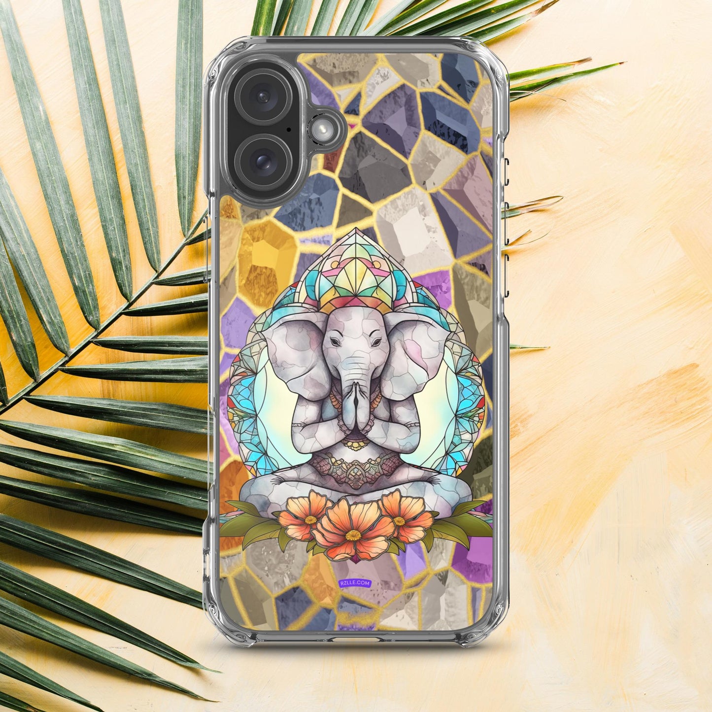 Zen Elephant Stained Glass Clear Phone Case for iPhone®