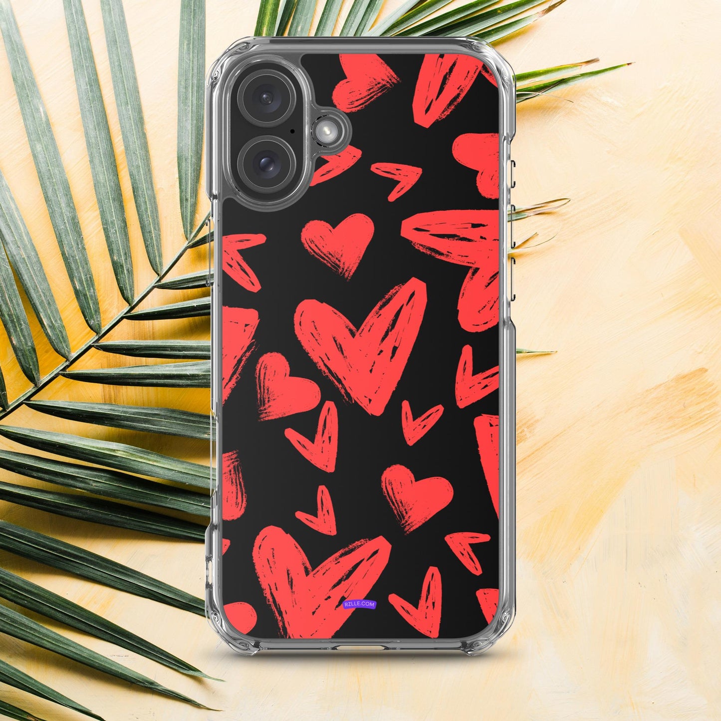 Funky Red Hearts  Clear Phone Case for iPhone®