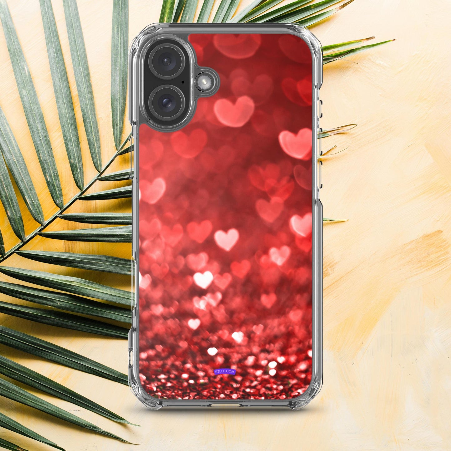 Dreamy Glitter Hearts Clear Phone Case for iPhone®