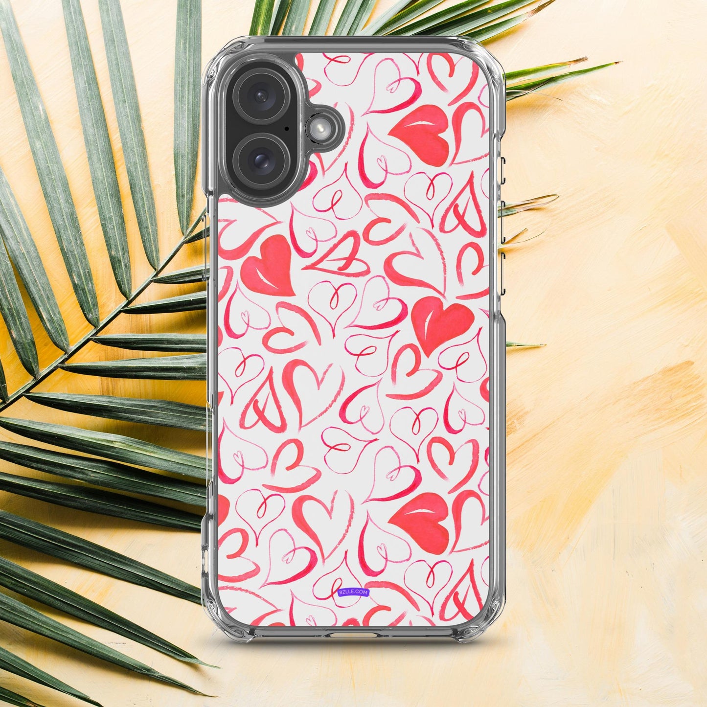 Watercolor Hearts Clear Phone Case for iPhone®