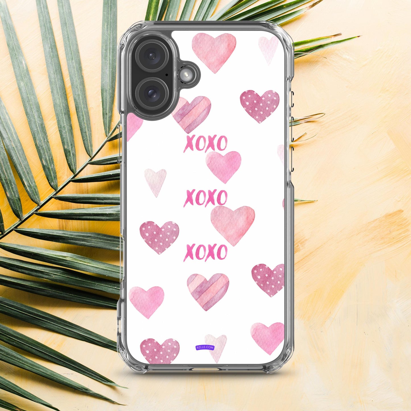 XOXO Pink Hearts Clear Phone Case for iPhone®